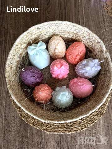 Ръчно изработена соева свещ великденско яйце, снимка 3 - Декорация за дома - 53898642