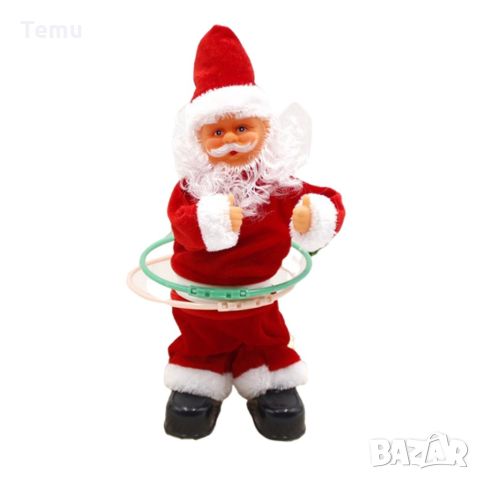 Музикален Дядо Коледа, въртящ обръчи, 30см, снимка 12 - Декорация за дома - 45827367