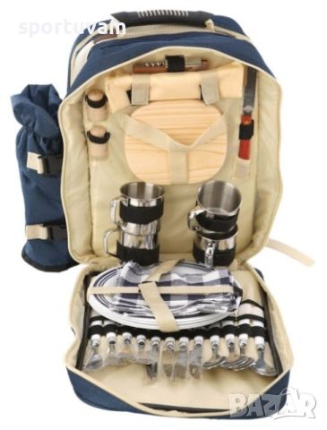 Комплект Раница за Пикник с всички необходими Съдове и Прибори за четирима - Практично и Стилно Реше, снимка 3 - Хладилни чанти - 45538919