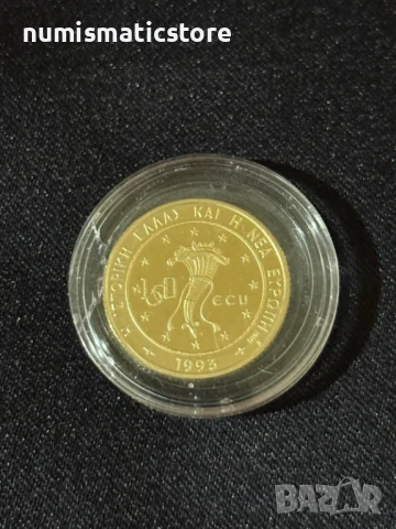 Гърция 1993 - 150 ECU - Сова , Златна монета , снимка 2 - Нумизматика и бонистика - 51239843