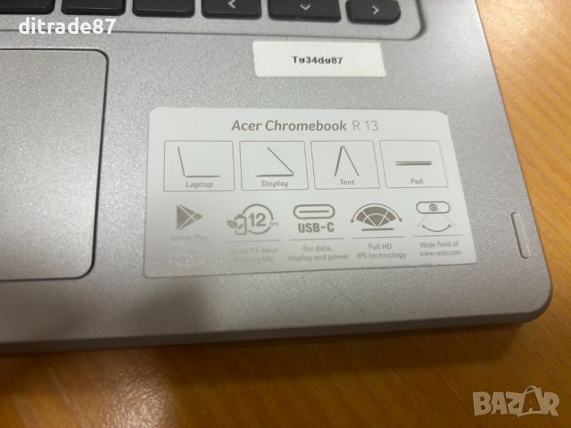 Лаптоп Acer Chromebook R13, снимка 3 - Лаптопи за дома - 45782269