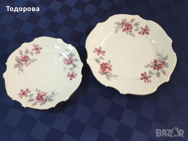 Лот порцеланови барокови чинийки-Bavaria Bareuther, снимка 1 - Сервизи - 45032516