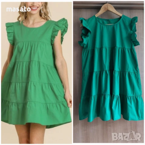 зелена къса рокля, снимка 1