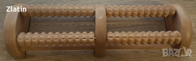 Дървен масажор за крака с 2 ролки + чесалка за гръб, снимка 2 - Масажори - 52174652