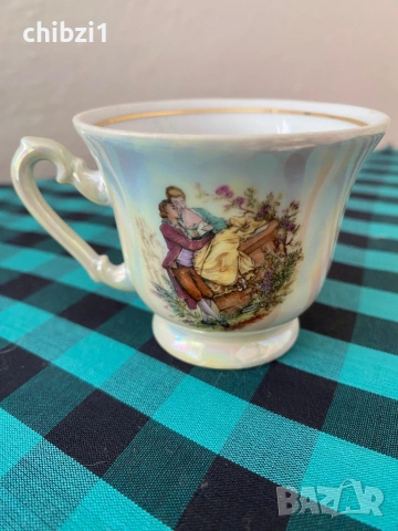 ⚜️Прекрасен сервиз за кафе от бивша Югославия със седефено покритие , снимка 6 - Сервизи - 53403697