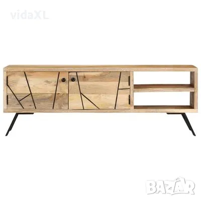 vidaXL ТВ шкаф, 110x30x40 см, мангово дърво масив（SKU:328312）, снимка 4 - Шкафове - 49390989