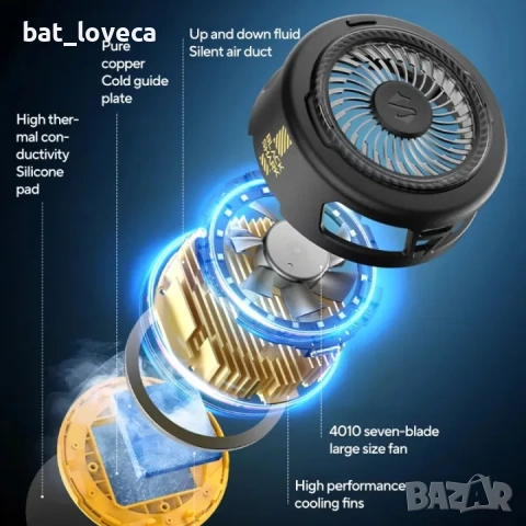 Black Shark FunCooler 5 Магнитен охладител за мобилен телефон за игри, преносим вентилатор , снимка 5 - Резервни части за телефони - 53712681