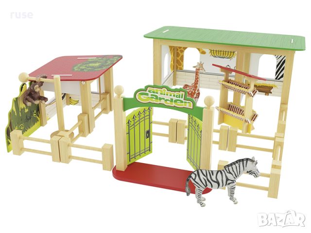 НОВО! Голям дървен зоопарк с аксесоари, снимка 1 - Образователни игри - 45615060