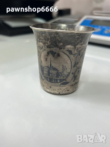 Руска сребърна чаша за кидуш от 19-ти век, 0.84 проба, снимка 2 - Антикварни и старинни предмети - 51454580