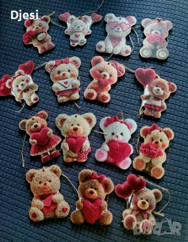 Дървени мечета с късметче за Св. Валентин , снимка 3 - Декорация за дома - 53211991