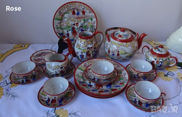 Стар японски костен порцелан тип "яйчена черупка". 