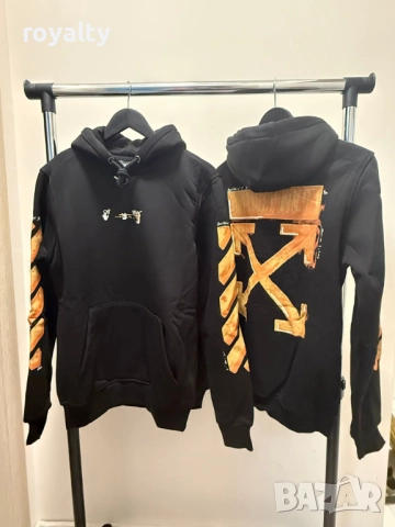 Off-White Черен Мъжки Суичър , снимка 3 - Спортни дрехи, екипи - 52854890