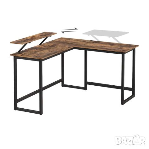 Ъглова компютърна маса (бюро) в индустриален стил, снимка 2 - Бюра - 45438362