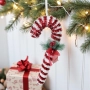 6140 Висяща коледна украса Захарно бастунче, 30 см, снимка 3