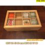 Кутия за съхранение на чай със стъклен капак и 8 отделения плюс чекмедже - КОД 4098, снимка 9