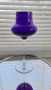 Елегантна чаша/ваза от цветен кристал на високо тънко столче, снимка 6