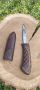 Касапски нож с ръчна дърворезба , снимка 1