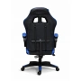 Ергономичен геймърски стол с масажна функция и поставка за крака – черно-син, снимка 2
