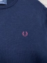 Мъжки нов елегантен пуловер с кръгло деколте Fred Perry от мериносова вълна, размер M , снимка 5