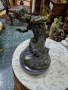 Уникална антикварна авторска френска бронзова фигура статуетка скулптура , снимка 7