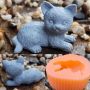 3D опънато коте котенце котка силиконов молд форма фондан гипс свещ сапун декор смола свещ, снимка 1 - Форми - 45227701