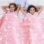 Детско одеяло, светещо в тъмното- 120 х150 см., полиестерен микрофибър. Цветове - сиво или розово, снимка 4