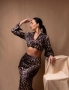 дамски леопардов комплект риза/ топ и пола, снимка 4
