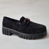 Дамски мокасини от велур в черно , снимка 5 - Дамски ежедневни обувки - 45355505