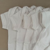 Нови бели памучни бебешки бодита с къс ръкав сет 7 бройки, снимка 3 - Бодита за бебе - 45904758