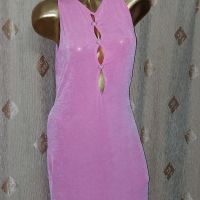  NLYONE L Розова еластична рокля , снимка 3 - Рокли - 45775268