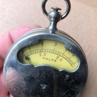 старинен джобен волтметър, снимка 2 - Антикварни и старинни предмети - 45554799