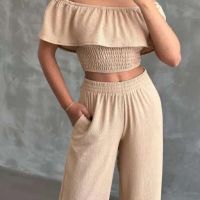 Модерен дамски комплект панталон и блуза, снимка 3 - Комплекти - 45402978