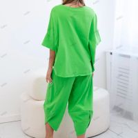 Дамски памучен комплект блуза + панталон, 3цвята , снимка 4 - Комплекти - 45963144