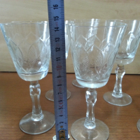 Стъклени чаши с гарафа  гравирани , снимка 15 - Антикварни и старинни предмети - 36401849