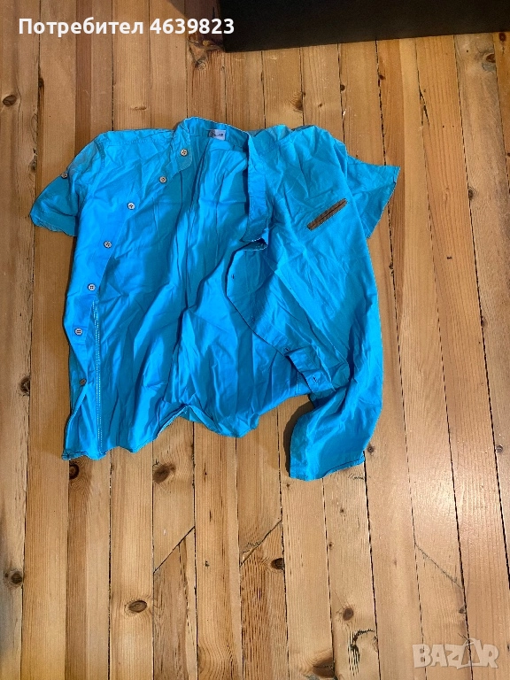 Синя мъжка риза, снимка 1