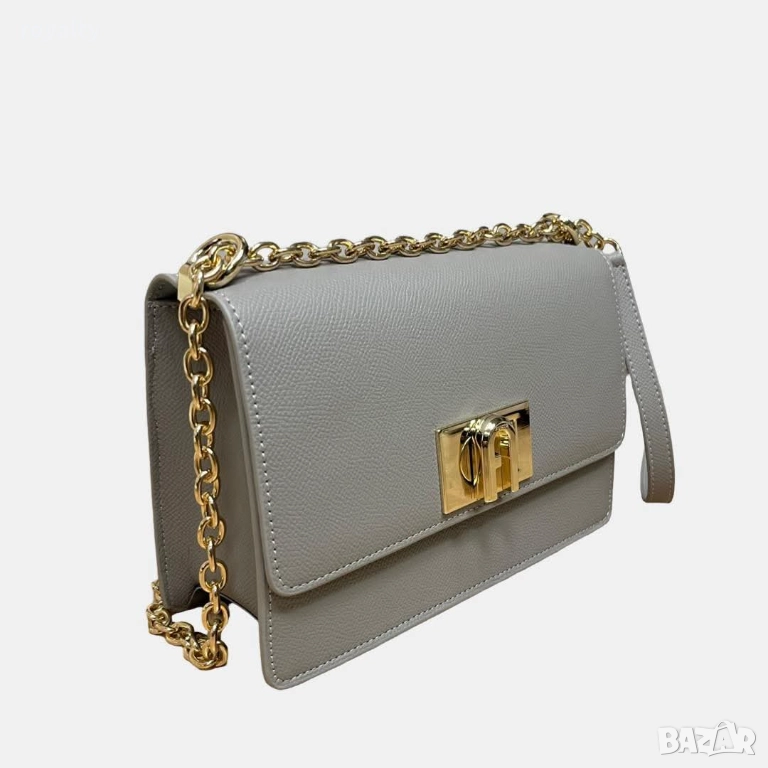 Дамска Бежова Чанта F^rla 1927 Mini Естествена Кожа, снимка 1