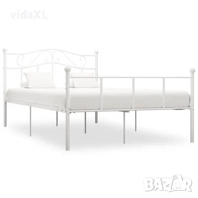 vidaXL Рамка за легло, бяла, метал, 140x200 cм（SKU:284519）, снимка 1