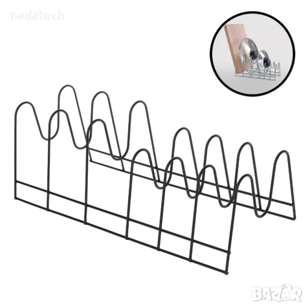 Кухненски метален органайзер с 6 позиции, 39x17x14см., снимка 1