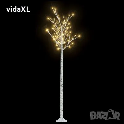 vidaXL Коледно дърво 200 LED 2,2 м топло бяло върба за закрито/открито(SKU:328684), снимка 1