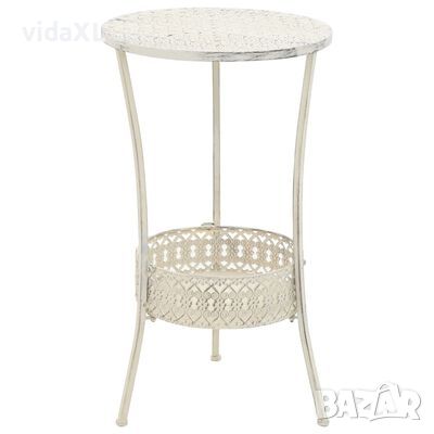 vidaXL Бистро маса, винтидж стил, кръгла, метал, 40x70 см, бяла（SKU:245938, снимка 1