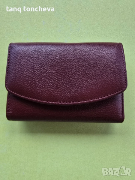 Портмоне цвят бордо естествена кожа , снимка 1