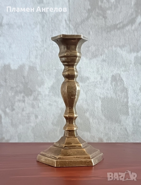 стар бронзов свещник, снимка 1