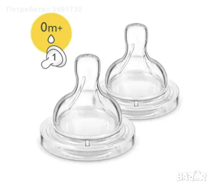 Philips Avent Classic+ Anti-colic Биберон за новородено с 1 дупка 0М+ x4 бр, снимка 1