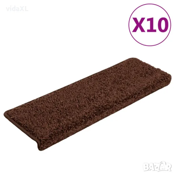 vidaXL Стелки за стъпала, 10 бр, 65x21x4 см, кафяви(SKU:149821), снимка 1