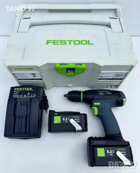 FESTOOL T 18+3 - Безчетков винтоверт 2X18V 5.2Ah, снимка 1