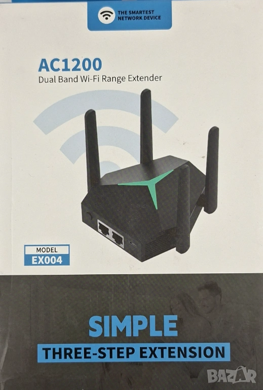 Wi-Fi удължител, AC1200 двулентов, 1167Mbps, 4 антени, снимка 1
