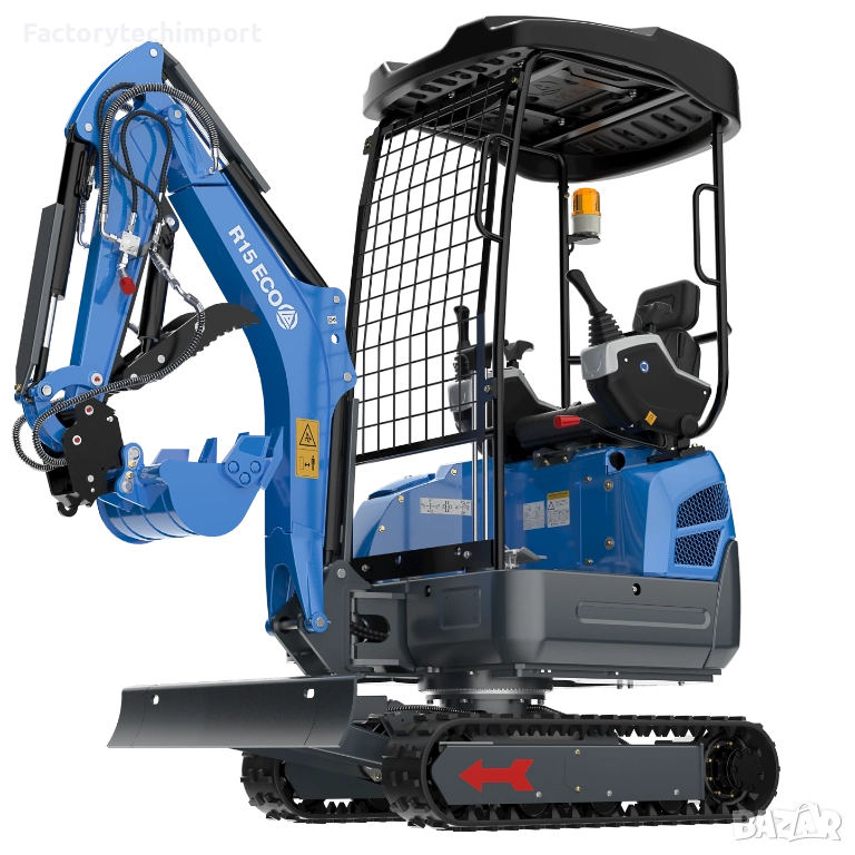 Мини багер RIPPA R15 ECO – KUBOTA (3 цилиндъра) | 1,4 т. | 120° завъртане на стрелата, снимка 1