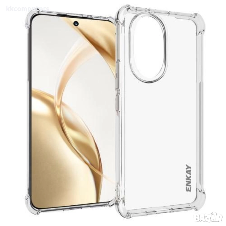 Honor 200 5G Удароустойчив ENKAY Силиконов Калъф и Протектор, снимка 1
