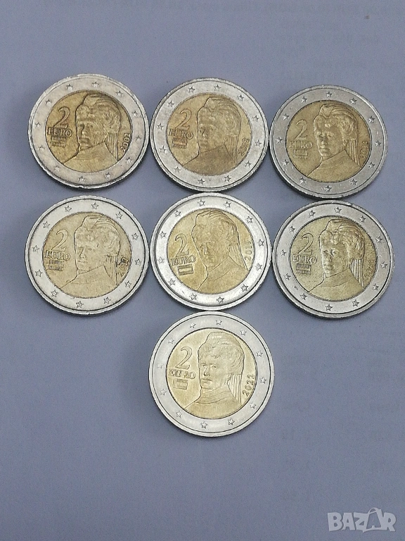лот 2 евро-Австрия различни години, снимка 1