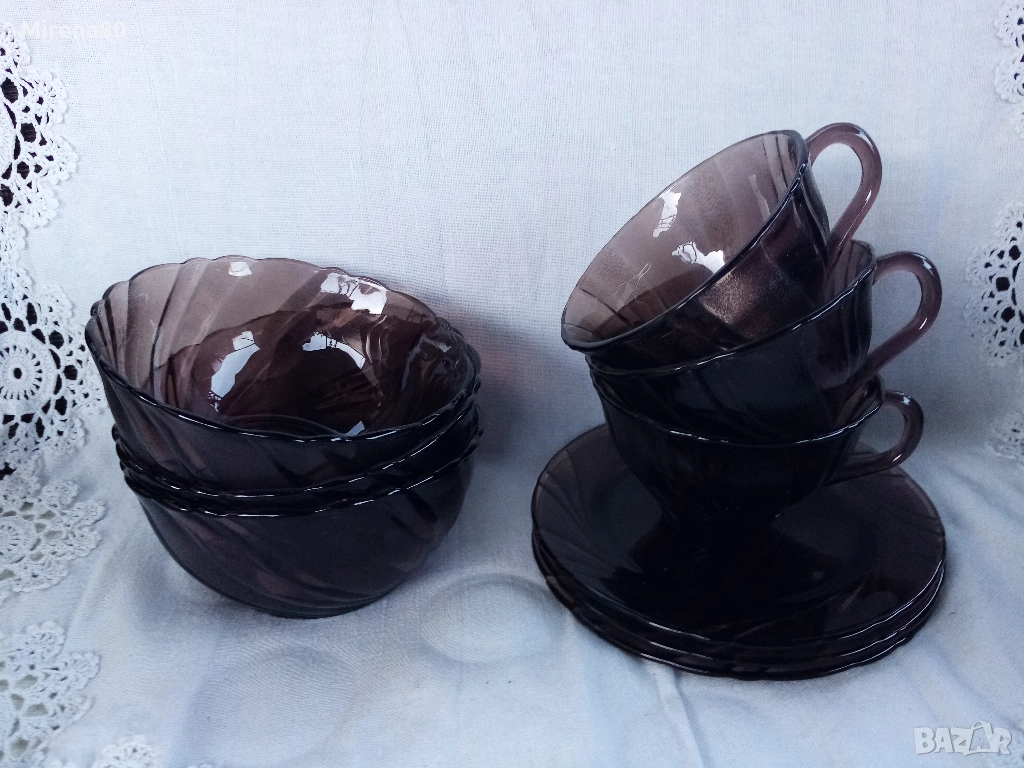 Френски дуралекс - 3 чаши + 3 купички, снимка 1